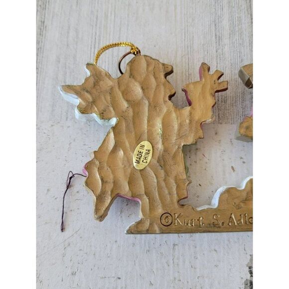 Kurt Adler Angel birdhouse folk art glitter star ornament - Picture 6 of 6